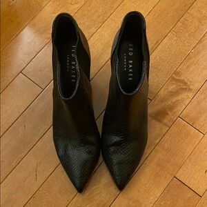 Ted Baker Black Textured Ankle Boots